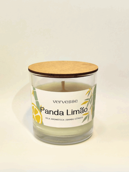 Vela Aromática Panda Limão – 150g